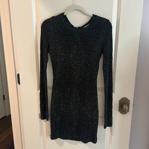 Black sparkle long sleeve dress